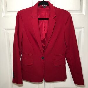 Red Express Blazer with Black Button Size 6